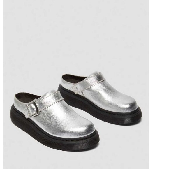 NEW Dr. Martens Laketen Atlas Slingback Platform Mules Silver - Picture 3 of 11